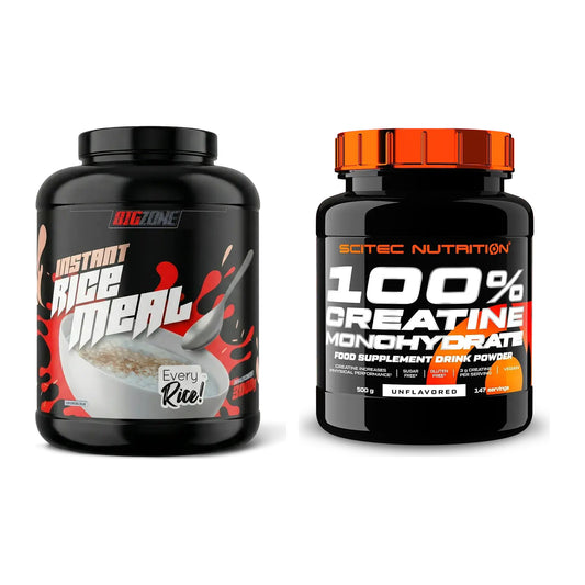 Masseaufbau-Set: Big Zone Rice Meal 3000g + Scitec Creatine – alle enthaltenen Artikel