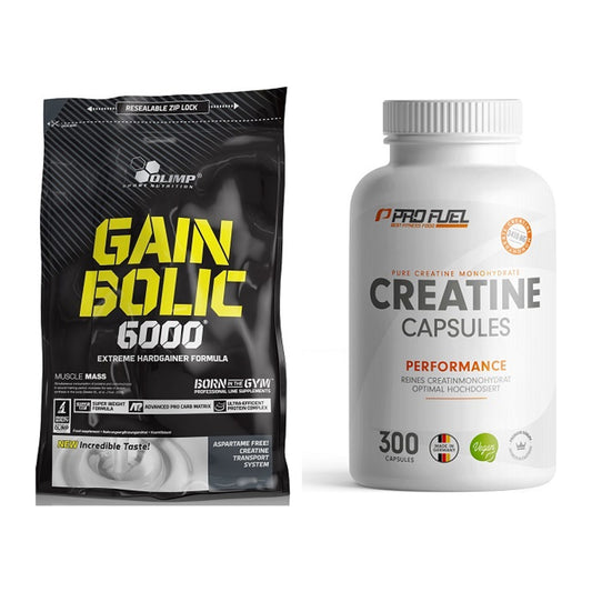 Masseaufbau-Set: Olimp Gain Bolic 6000 + ProFuel Creatine Monohydrate – alle enthaltenen Artikel