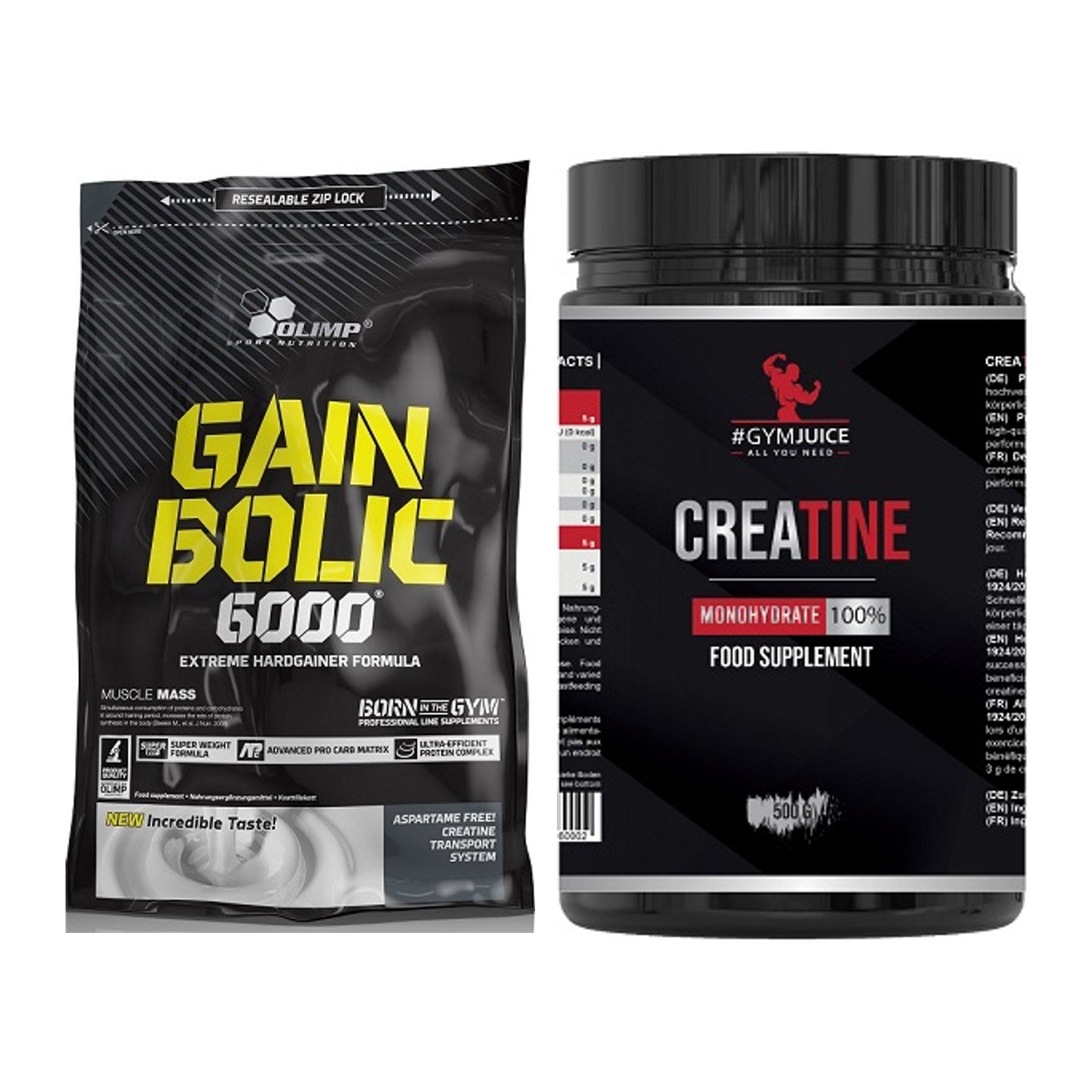 Masseaufbau-Set: Olimp Gain Bolic 6000 + #GYMJUICE Creatine – alle enthaltenen Artikel