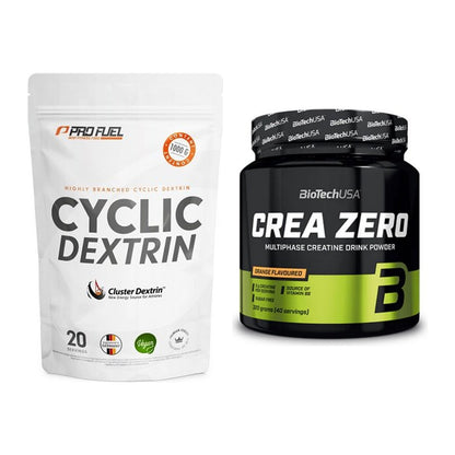 Masseaufbau-Set: ProFuel Cyclic Dextrin Cluster + BioTech Crea Zero – alle enthaltenen Artikel