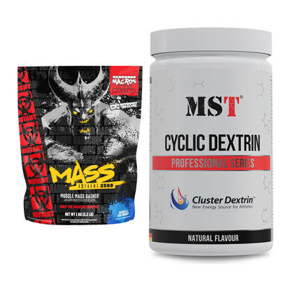 Masse-Duo: Mutant Mass EXTREME 2500 + MST Cluster Dextrin – alle enthaltenen Artikel