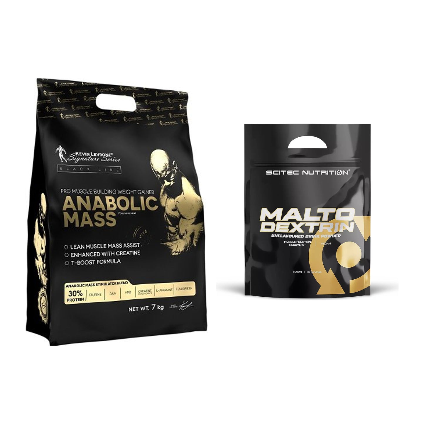 Masse-Duo: Kevin Levrone Anabolic Mass + Scitec Maltodextrin 2000g – alle enthaltenen Artikel
