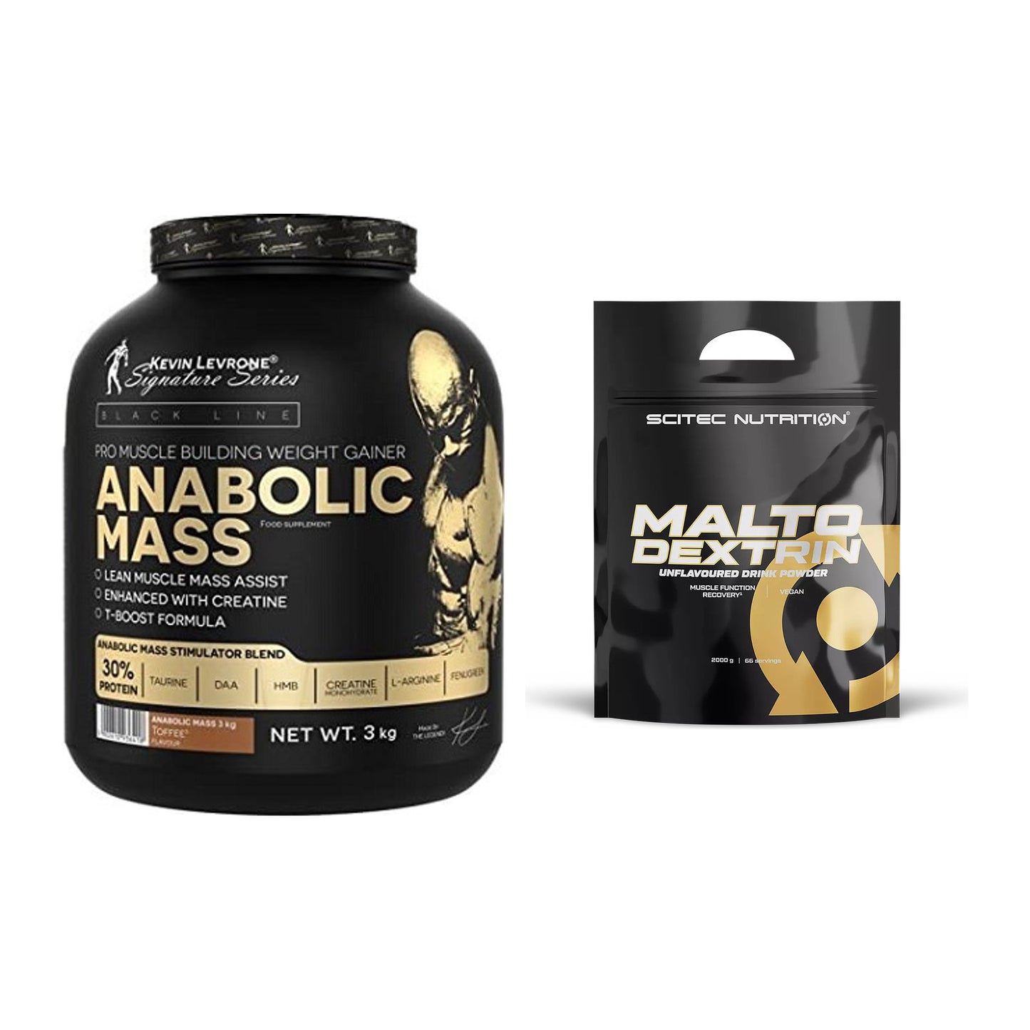 Masse-Duo: Kevin Levrone Anabolic Mass + Scitec Maltodextrin 2000g – alle enthaltenen Artikel