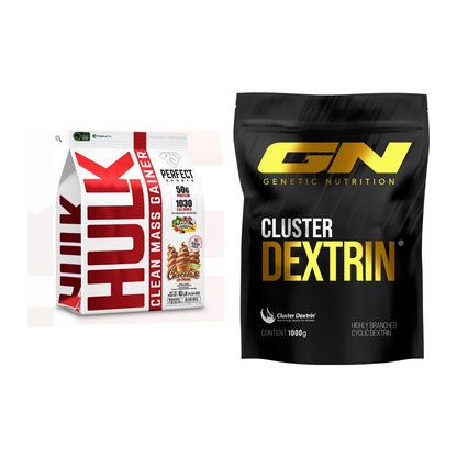 Masse-Duo: Perfect Sports Hulk Clean Mass + GN Cluster Dextrin – alle enthaltenen Artikel
