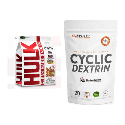 Masse-Duo: Perfect Sports Hulk Clean + ProFuel Cyclic Dextrin – alle enthaltenen Artikel