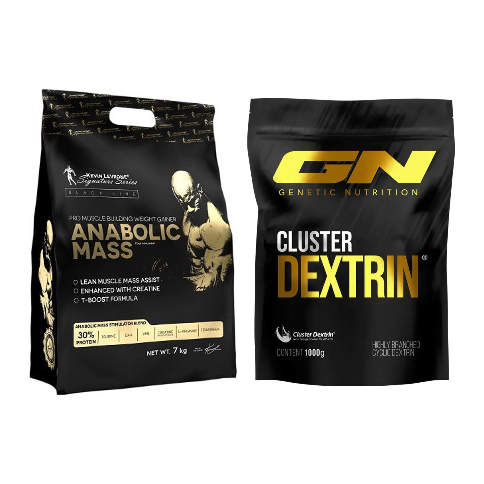 Masse-Duo: Kevin Levrone Anabolic Mass + GN Cluster Dextrin – alle enthaltenen Artikel