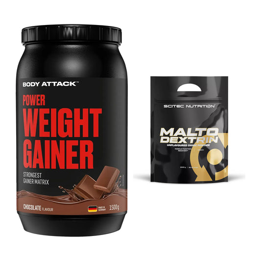 Masse-Duo: Body Attack Power Weight + Scitec Maltodextrin 2000g – alle enthaltenen Artikel
