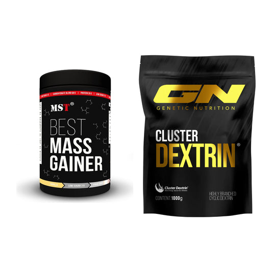 Masse-Duo: MST Best Mass Gainer + GN Cluster Dextrin – alle enthaltenen Artikel