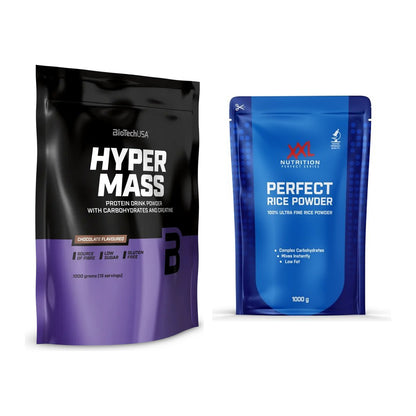 Masse-Duo: BioTech Hyper Mass + XXL Nutrition Perfect Rice Powder – alle enthaltenen Artikel