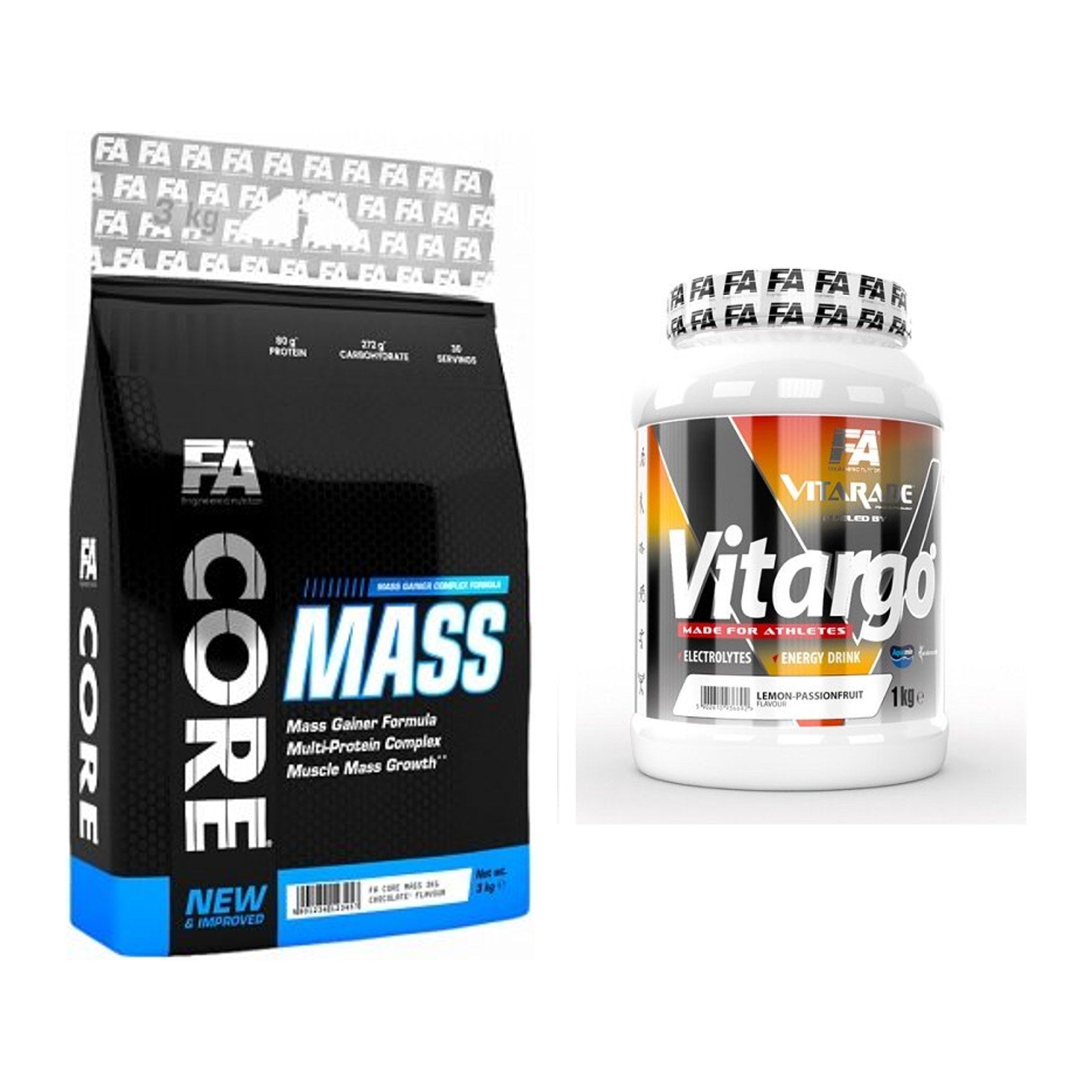 Masse-Duo: FA Nutrition Core Mass + FA Vitarade Vitargo – alle enthaltenen Artikel