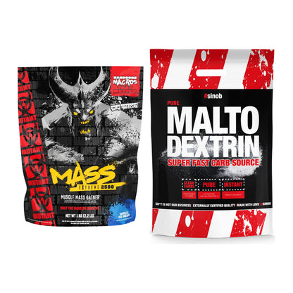 Masse-Duo: Mutant Mass EXTREME 2500 + Sinob Maltodextrin – alle enthaltenen Artikel