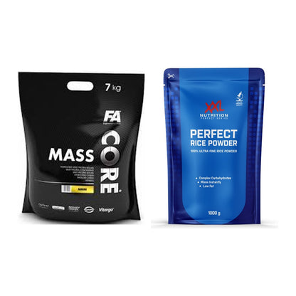 Masse-Duo: FA Nutrition CORE Mass + XXL Nutrition Perfect Rice Powder – alle enthaltenen Artikel