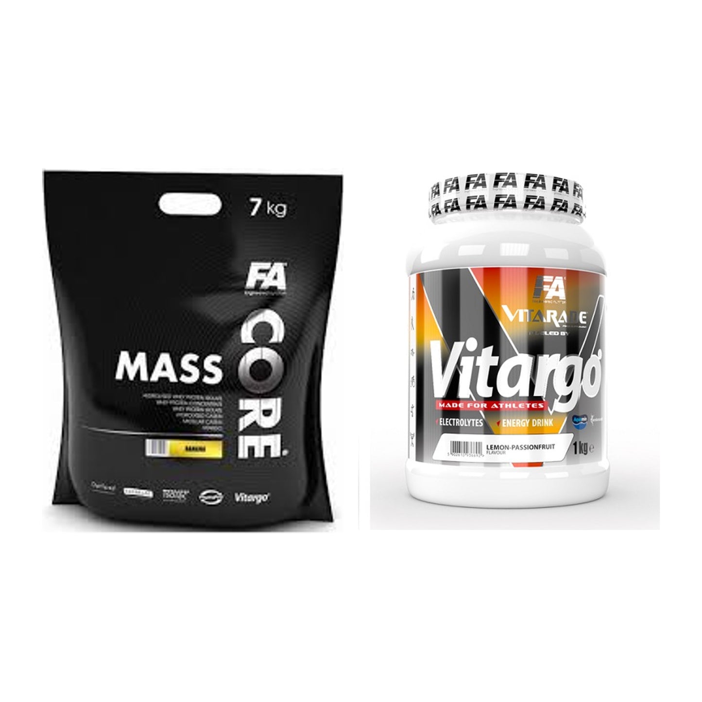 Masse-Duo: FA Nutrition CORE Mass + FA Vitarade Vitargo – alle enthaltenen Artikel