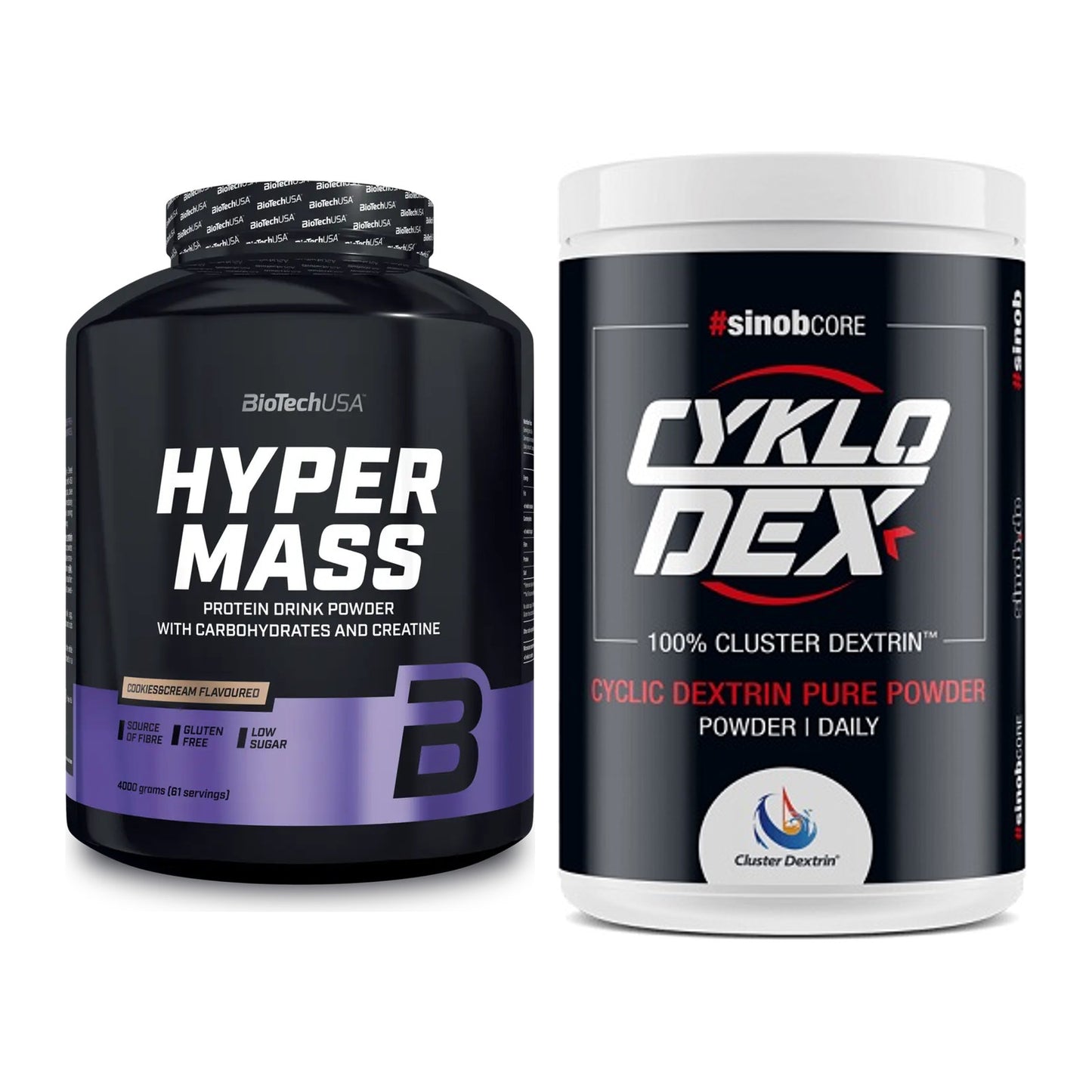 Masse-Duo: BioTech Hyper Mass + Sinob Core CykloDex 1kg (Cluster – alle enthaltenen Artikel