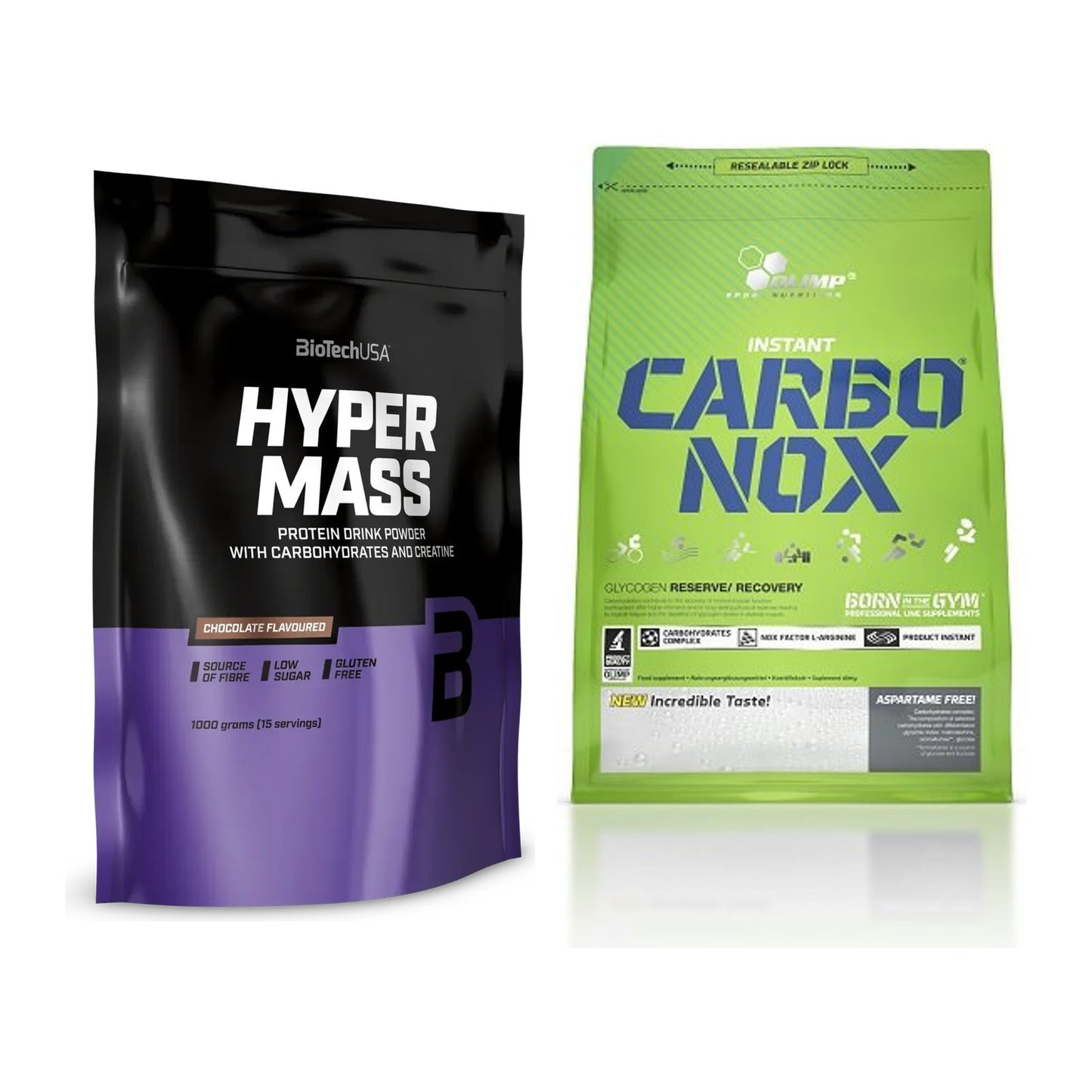 Masse-Duo: BioTech Hyper Mass + Olimp Carbo Nox 1kg Pulver – alle enthaltenen Artikel