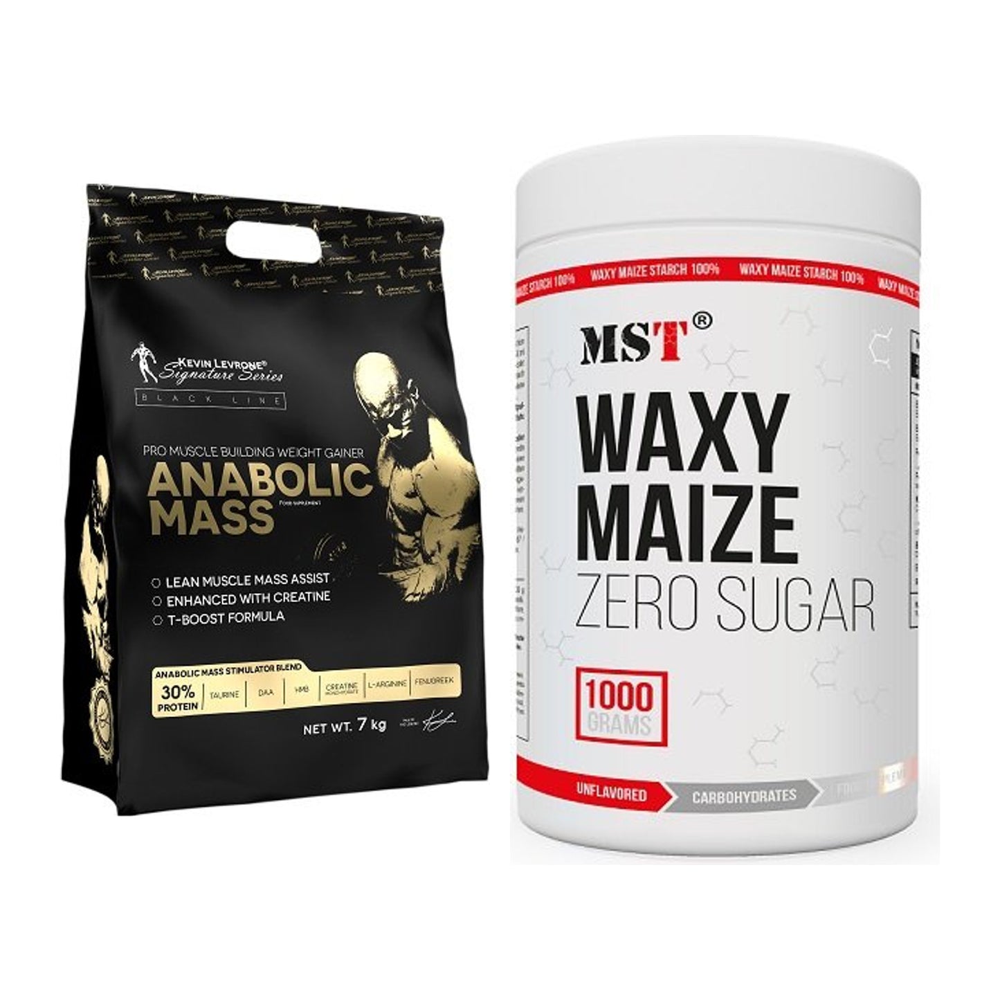 Masse-Duo: Kevin Levrone Anabolic Mass + MST WAXY MAIZE – alle enthaltenen Artikel