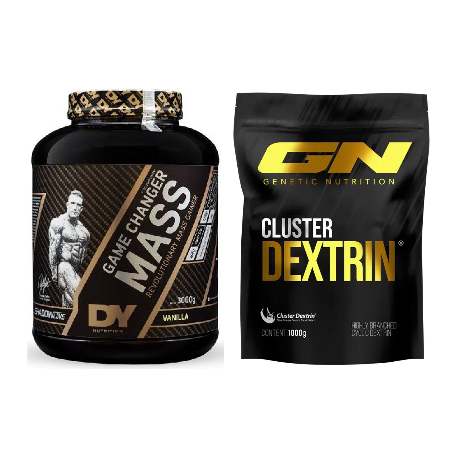 Masse-Duo: DY Nutrition Game Changer Mass 3kg + GN Cluster Dextrin – alle enthaltenen Artikel