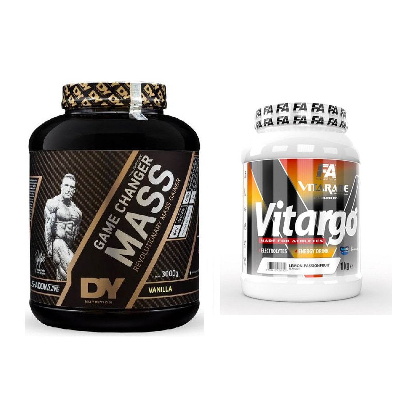 Masse-Duo: DY Nutrition Game Changer + FA Vitarade Vitargo 1000g – alle enthaltenen Artikel