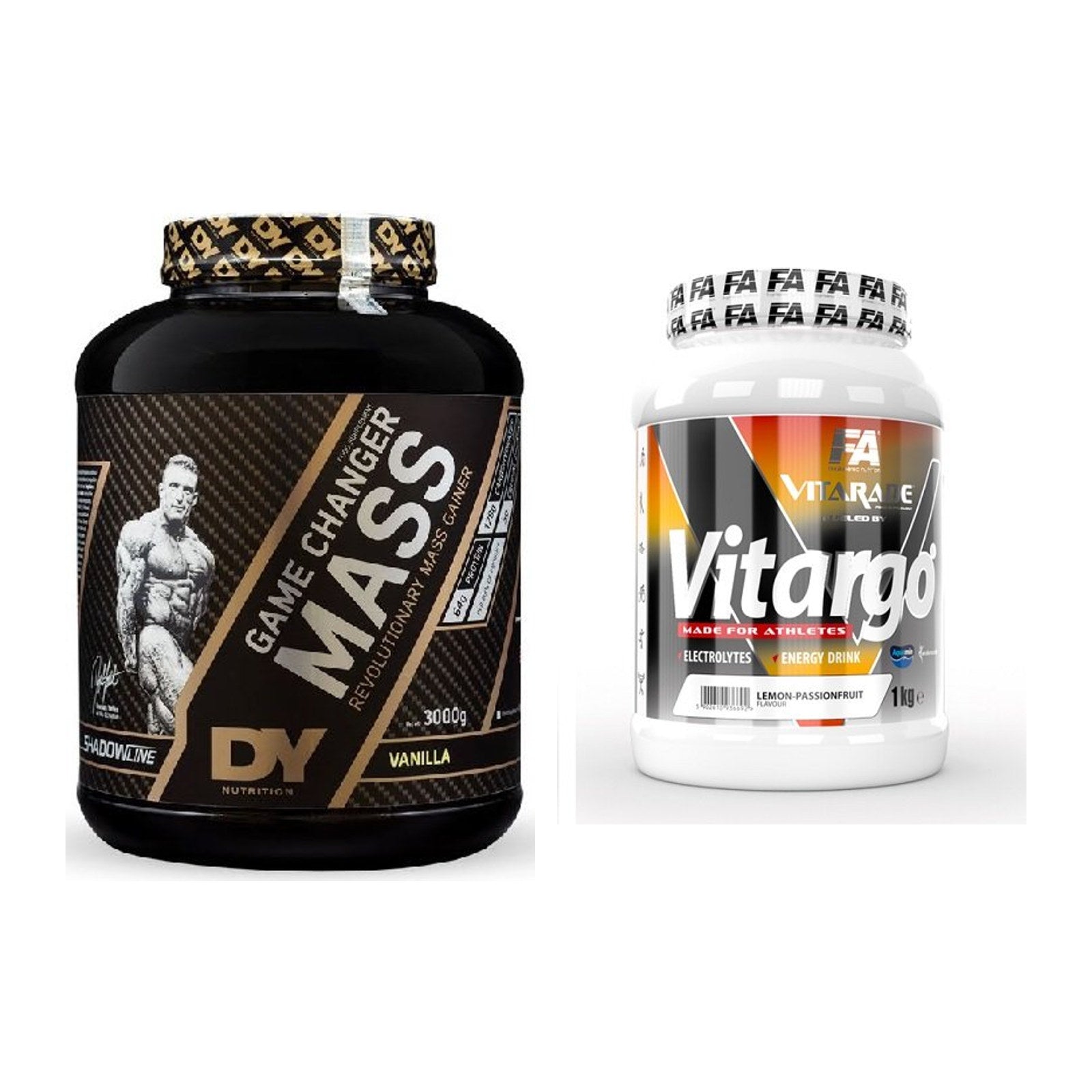 Masse-Duo: DY Nutrition Game Changer + FA Vitarade Vitargo 1000g – alle enthaltenen Artikel