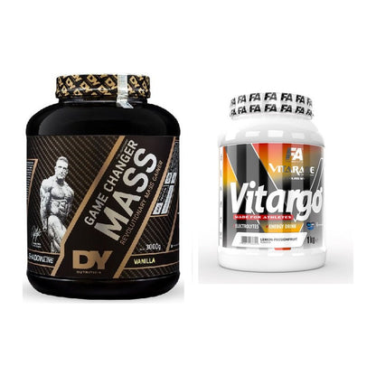 Masse-Duo: DY Nutrition Game Changer + FA Vitarade Vitargo 1000g – alle enthaltenen Artikel