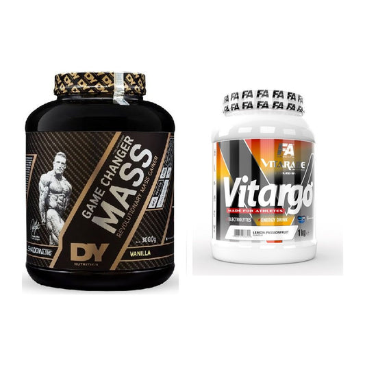 Massaduo: DY Nutrition Game Changer + FA Vitarade Vitargo 1000 g – alle items inbegrepen