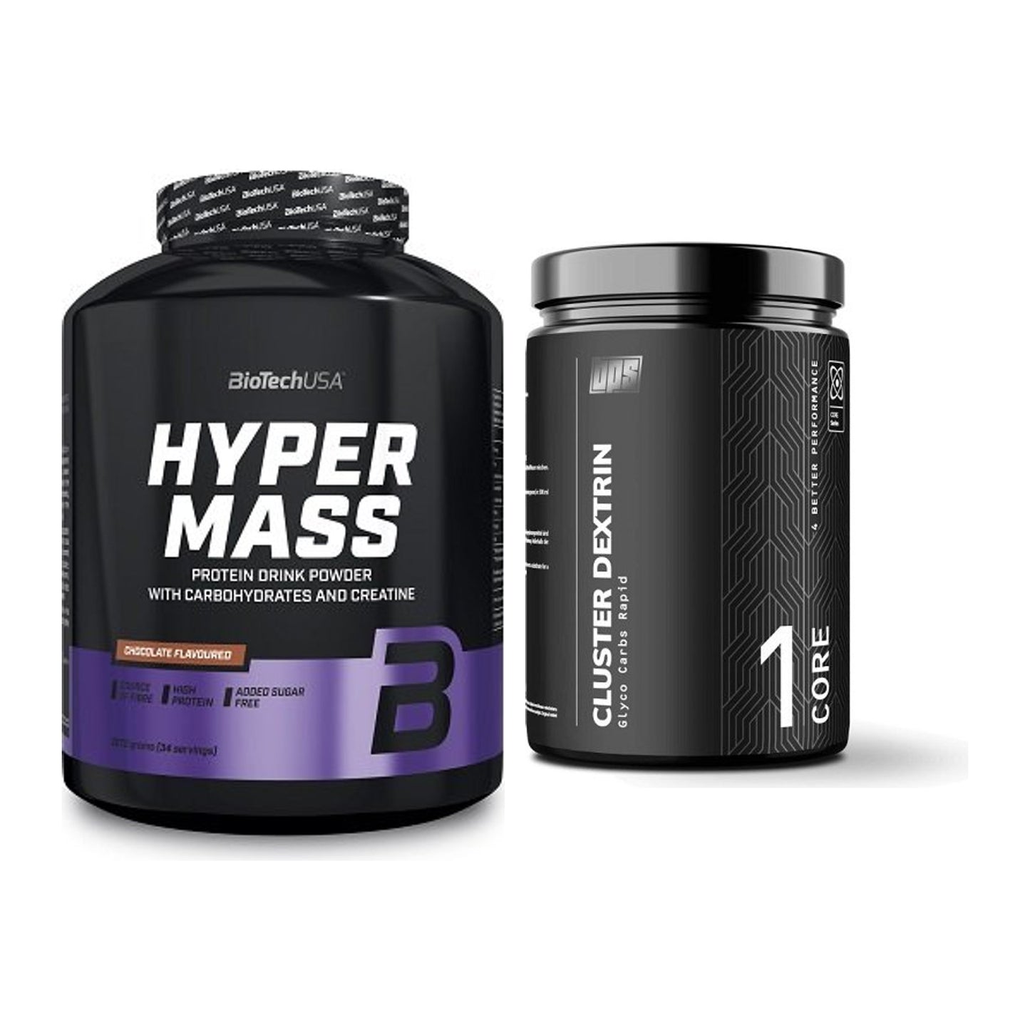 Masse-Duo: BioTech Hyper Mass + BPS-Pharma Glyco Carbs Rapid 100% – alle enthaltenen Artikel