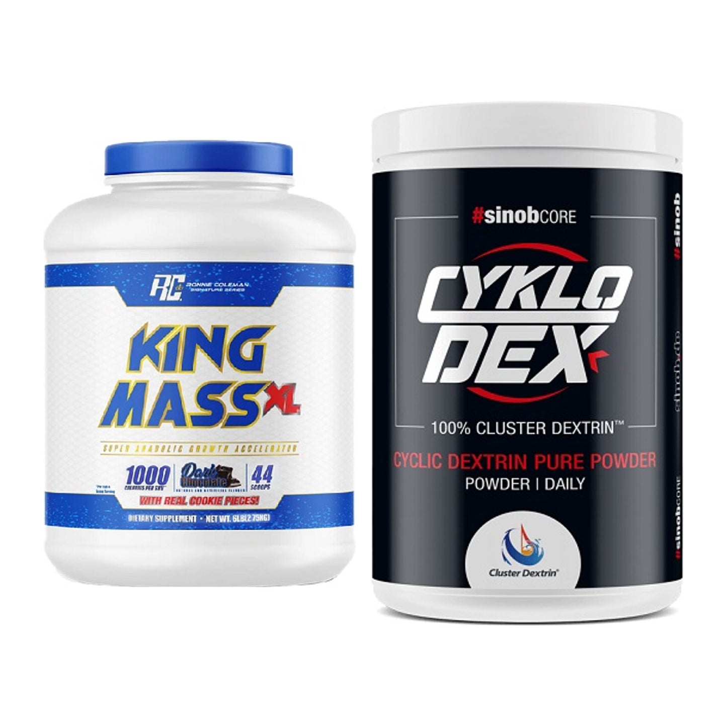 Masse-Duo: Ronie Coleman RCSS King Mass + Sinob Core CykloDex 1kg – alle enthaltenen Artikel