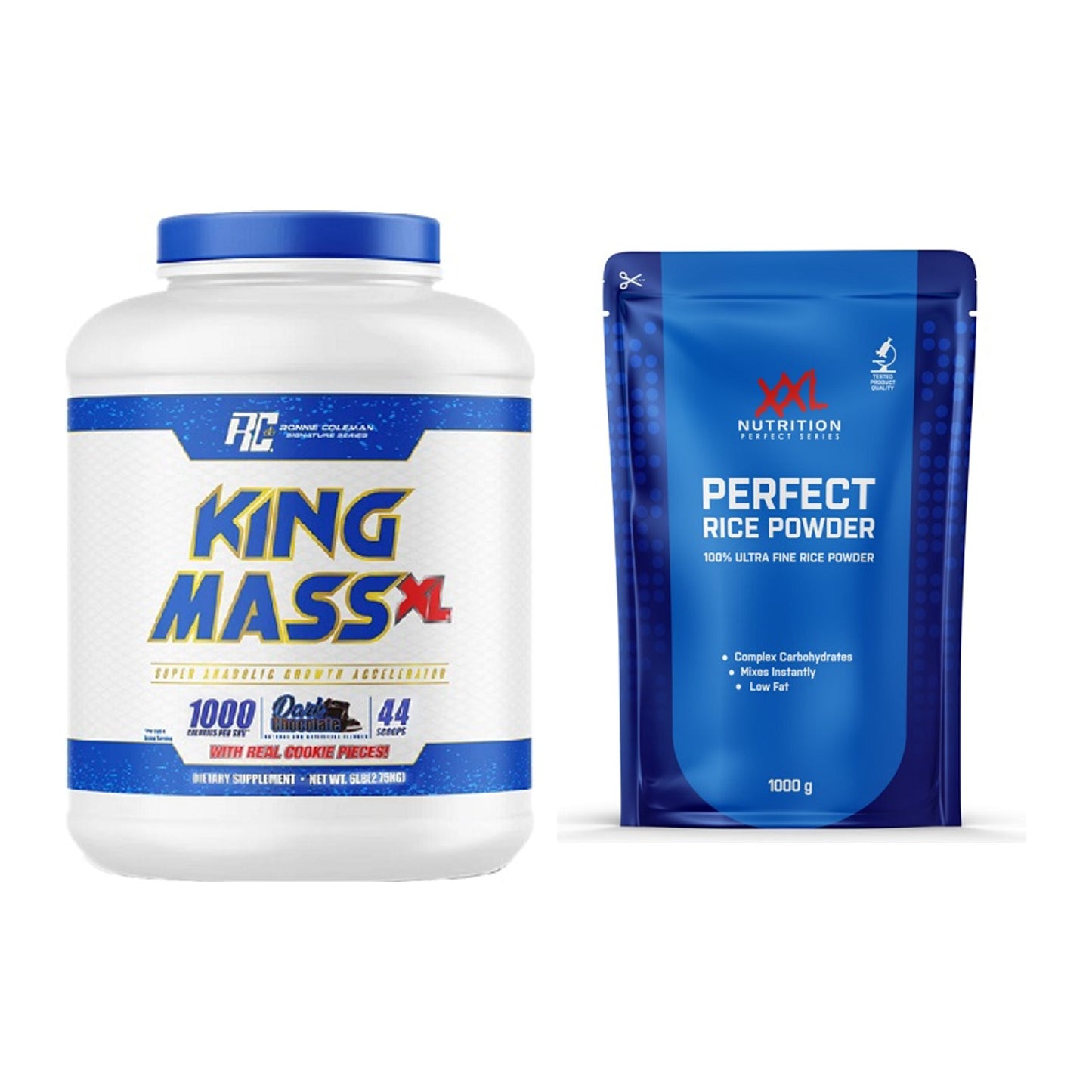 Masse-Duo: Ronie Coleman RCSS King Mass + XXL Nutrition Perfect Rice – alle enthaltenen Artikel