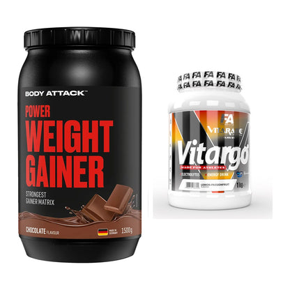 Masse-Duo: Body Attack Power Weight Gainer + FA Vitarade Vitargo – alle enthaltenen Artikel