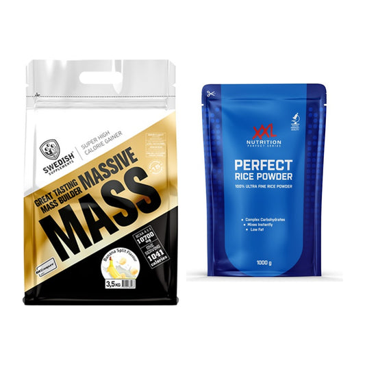 Masse-Duo: Swedish Supplements Massive + XXL Nutrition Perfect Rice – alle enthaltenen Artikel