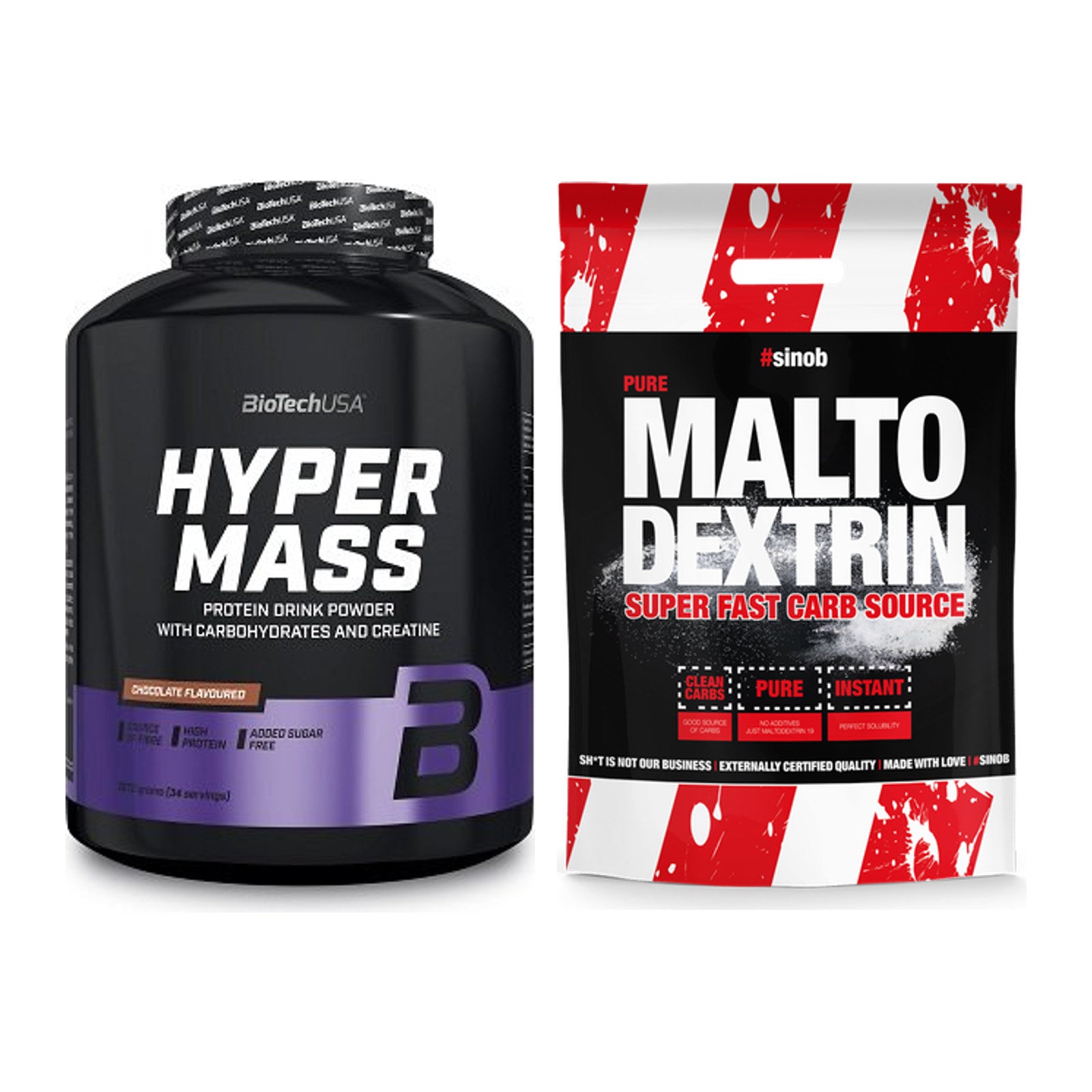 Masse-Duo: BioTech Hyper Mass + Sinob Maltodextrin – alle enthaltenen Artikel