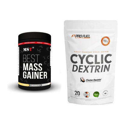 Masse-Duo: MST Best Mass Gainer 1000g + ProFuel Cyclic Dextrin Cluster – alle enthaltenen Artikel
