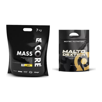 Masse-Duo: FA Nutrition CORE Mass 7kg + Scitec Maltodextrin 2000g – alle enthaltenen Artikel