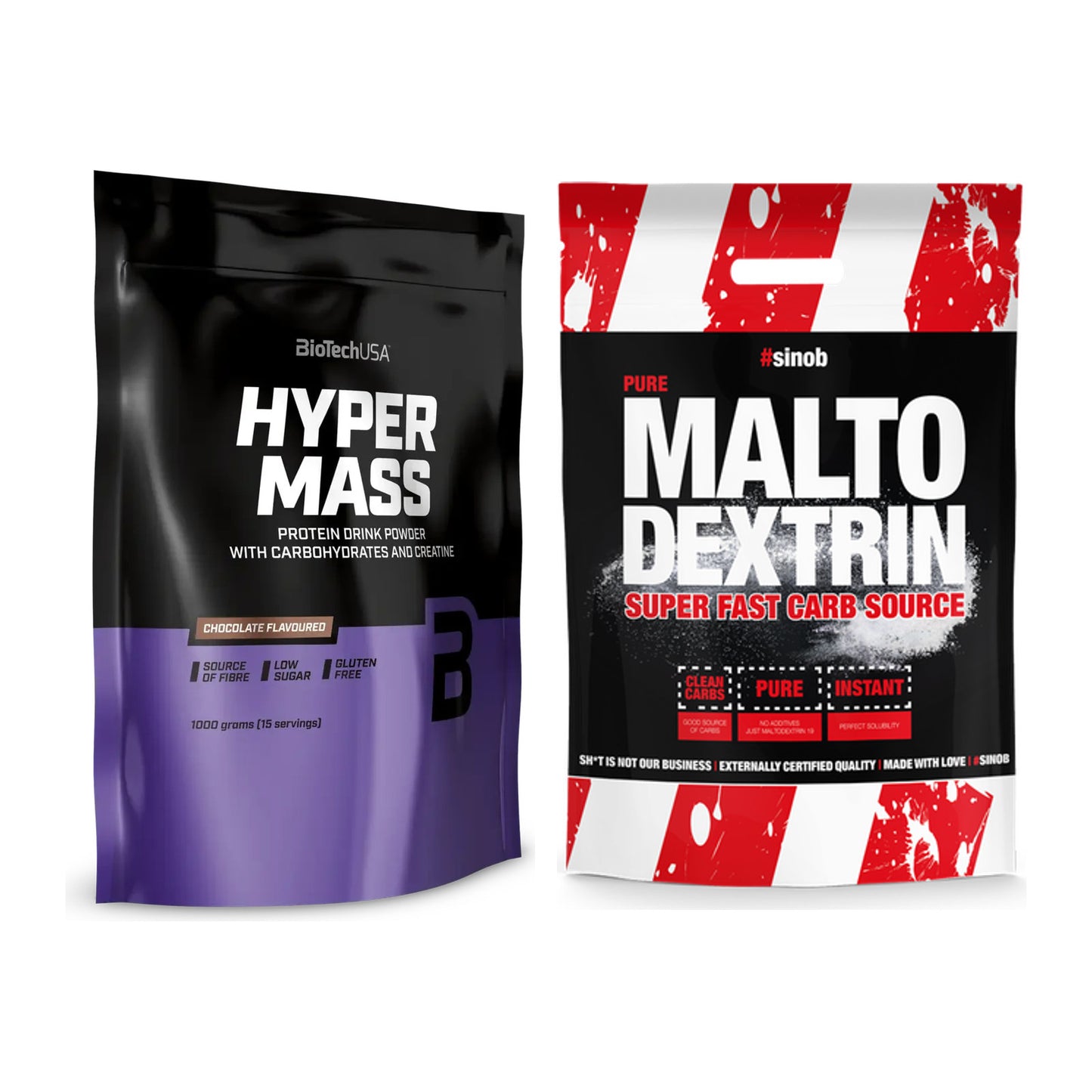 Masse-Duo: BioTech Hyper Mass + Sinob Maltodextrin – alle enthaltenen Artikel