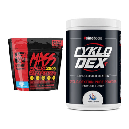 Masse-Duo: Mutant Mass XXXTREME 2500 + Sinob Core CykloDex 1kg – alle enthaltenen Artikel