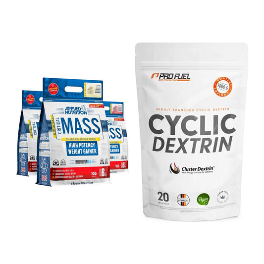 Masse-Duo: Applied Nutrition Critical + ProFuel Cyclic Dextrin – alle enthaltenen Artikel