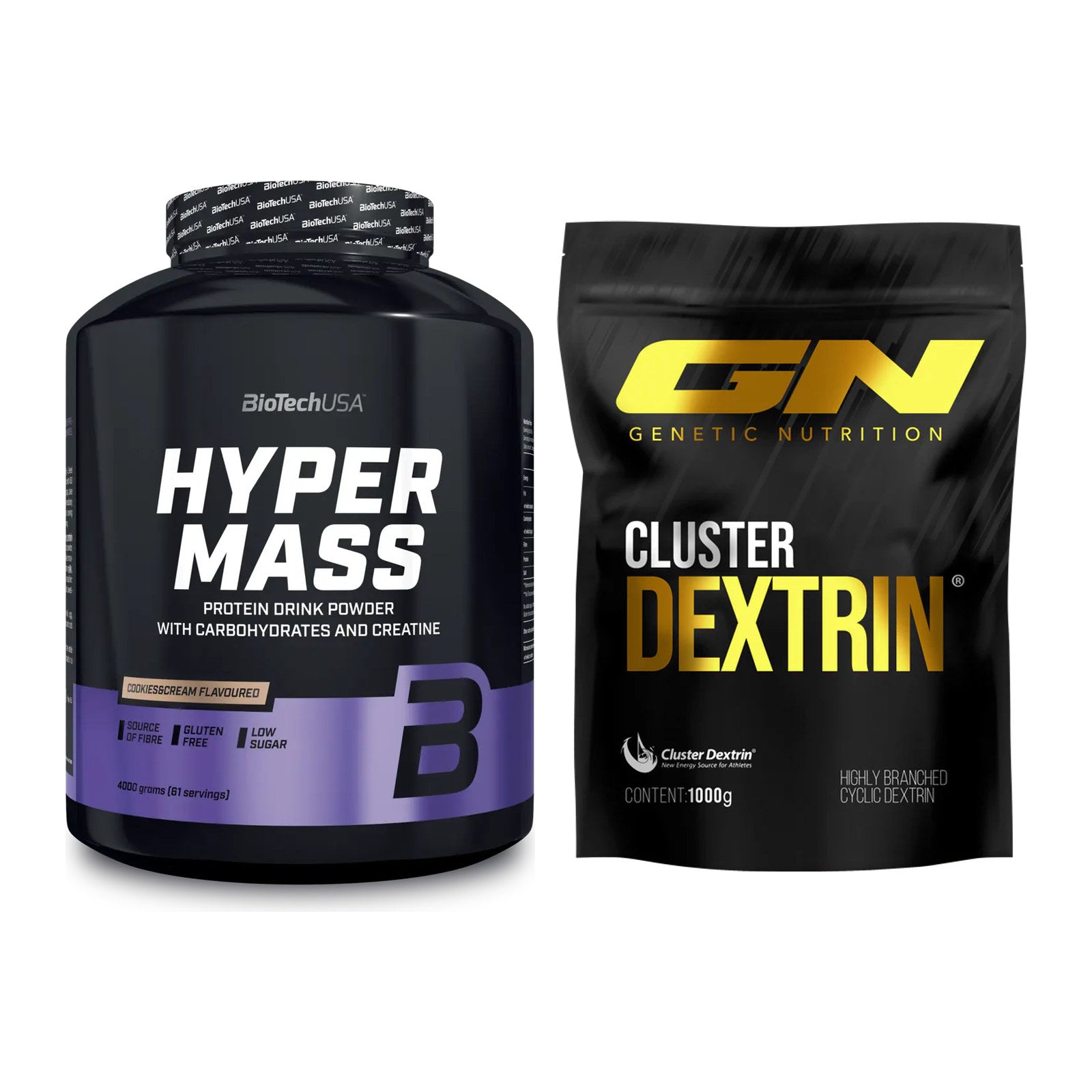 Masse-Duo: BioTech Hyper Mass + GN Cluster Dextrin – alle enthaltenen Artikel