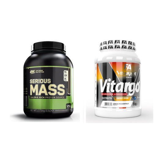 Masse-Duo: Optimum Nutrition Serious + FA Vitarade Vitargo 1000g – alle enthaltenen Artikel