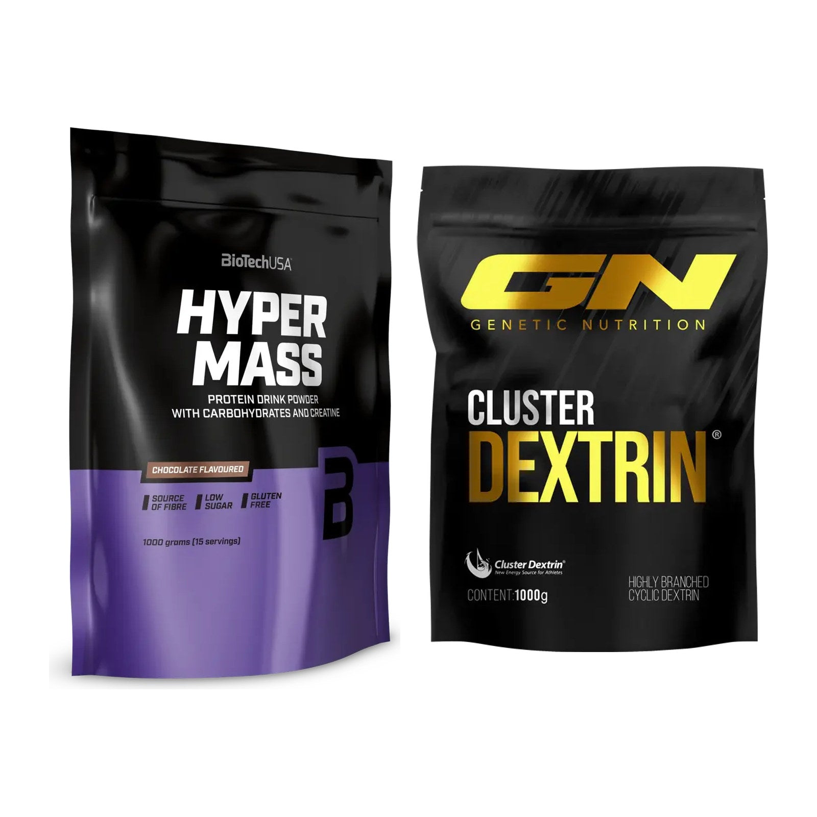Masse-Duo: BioTech Hyper Mass + GN Cluster Dextrin – alle enthaltenen Artikel