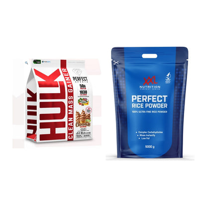 Masse-Duo: Perfect Sports Hulk Clean + XXL Nutrition Perfect Rice – alle enthaltenen Artikel