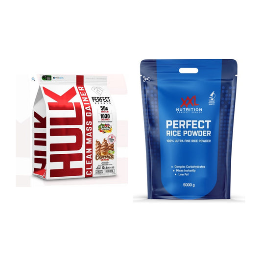 Masse-Duo: Perfect Sports Hulk Clean + XXL Nutrition Perfect Rice – alle enthaltenen Artikel