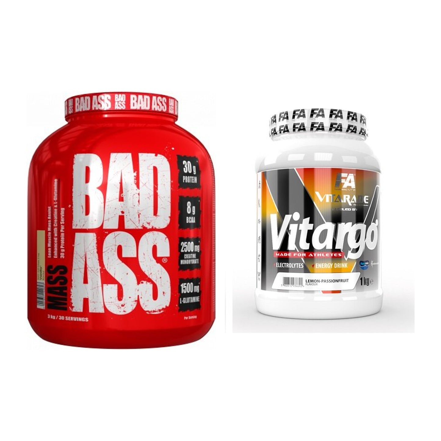 FA - Fitness Authority Masse-Duo: BAD ASS MASS 3kg + FA Vitarade – alle enthaltenen Artikel