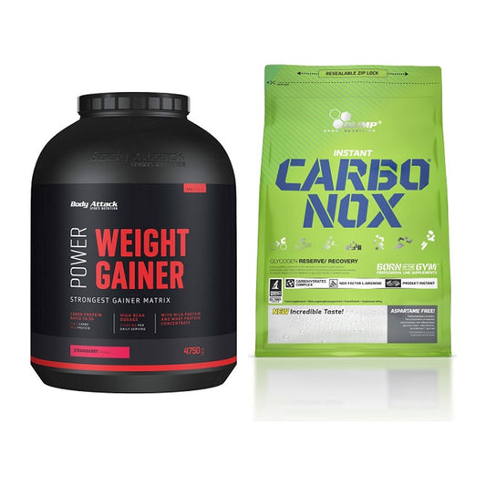 Masse-Duo: Body Attack Power Weight + Olimp Carbo Nox 1kg Pulver – alle enthaltenen Artikel