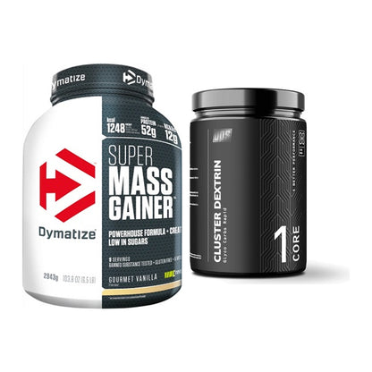 Masse-Duo: Dymatize Super Mass Gainer + BPS-Pharma Glyco Carbs Rapid – alle enthaltenen Artikel
