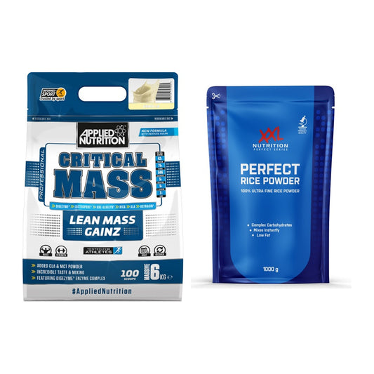 Masse-Duo: Applied Nutrition Critical + XXL Nutrition Perfect Rice – alle enthaltenen Artikel