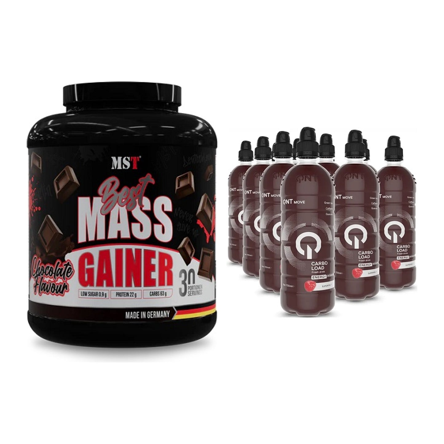 Masse-Duo: MST Best Mass Gainer + QNT Carbo Load – alle enthaltenen Artikel