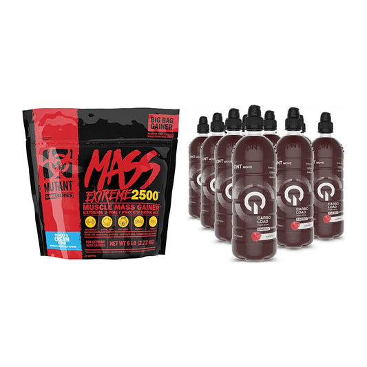Masse-Duo: Mutant Mass XXXTREME 2500 + QNT Carbo Load 12x700ml – alle enthaltenen Artikel