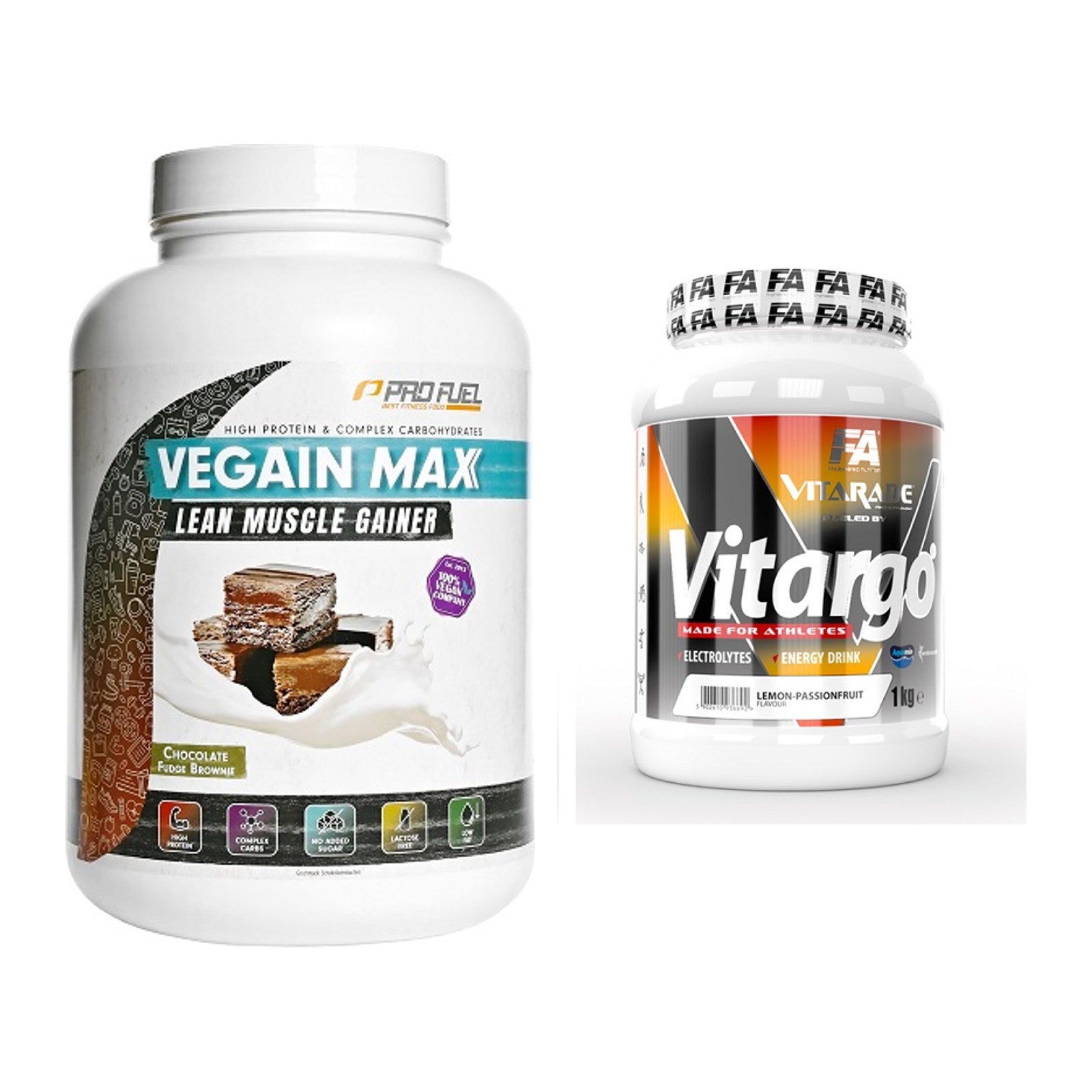 Masse-Duo: ProFuel VEGAIN MAX Gainer + FA Vitarade Vitargo – alle enthaltenen Artikel