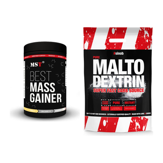 Masse-Duo: MST Best Mass Gainer 1000g + Sinob Maltodextrin – alle enthaltenen Artikel