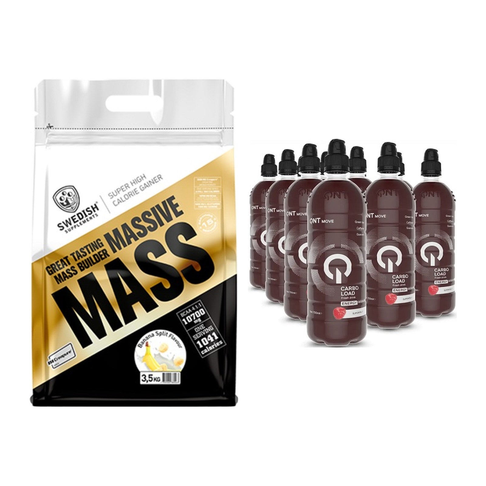 Masse-Duo: Swedish Supplements Massive Mass + QNT Carbo Load – alle enthaltenen Artikel